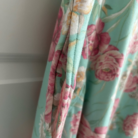 Miss Elaine Relax Floral Dress Green Pink Size S - Picture 7 of 13